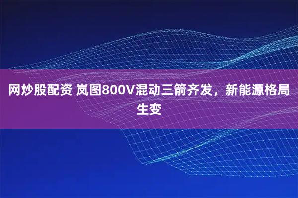 网炒股配资 岚图800V混动三箭齐发，新能源格局生变